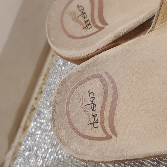 SOLD!! DANSKO Sophie Iridescent Snake Print Clog/Sandals - Picture 7 of 9